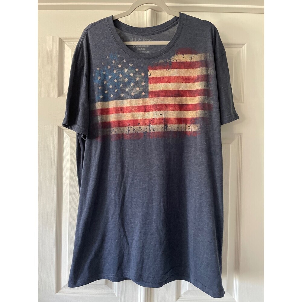 Mens Graphic‎ T Shirt Size XXL America Flag USA Patriotic Vote Red White Blue